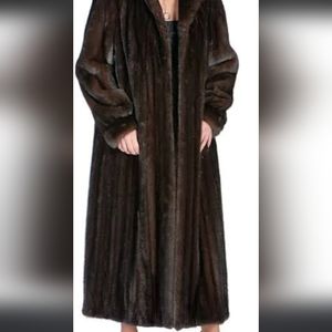 Real mahogany mink floor length coat